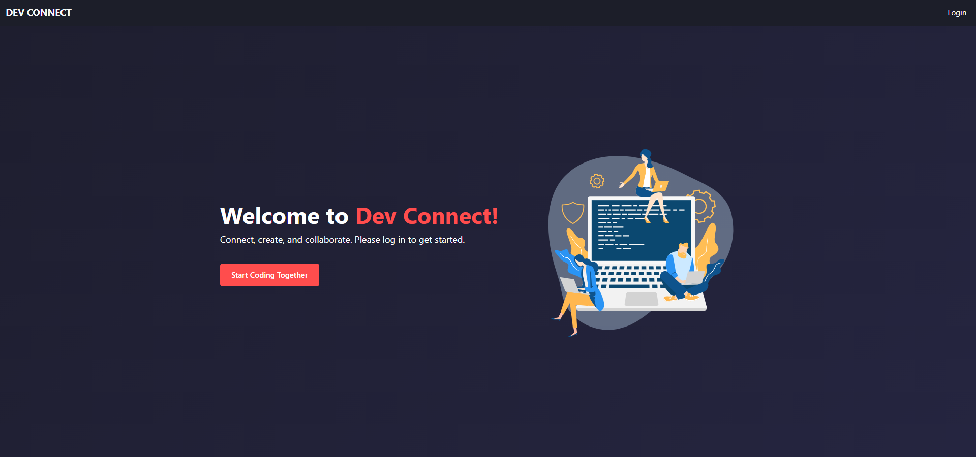 DevConnect interface designed by Dev Studio
