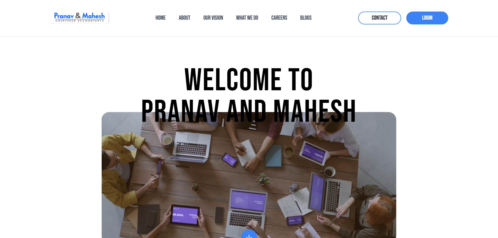 Pranav & Mahesh Chartered Accountants interface designed by Dev Studio